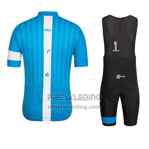 2016 Fietskleding Sky Azuur en Wit Korte Mouwen en Koersbroek